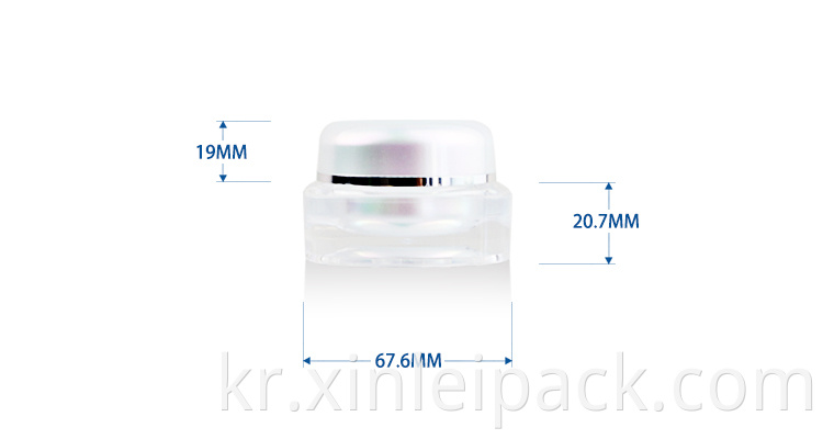 15 g Classic Square Cosmetic Acrylic Jar 